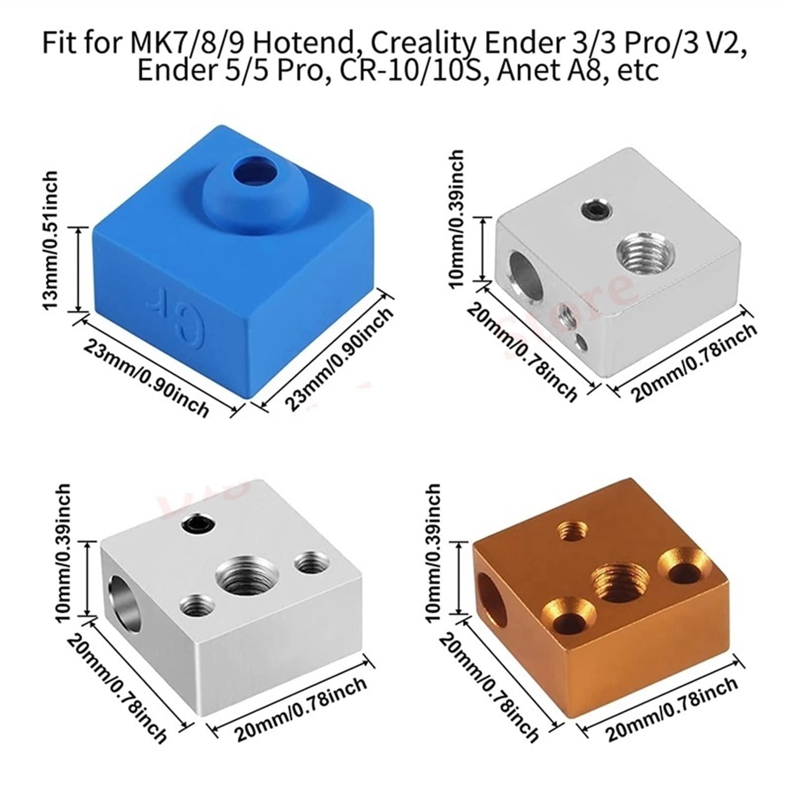 BlissfulAbode Silikonsocke Für 3D-Drucker – 12 Stück, Hitzebeständig Bis 280°C (für Creality Ender 3, CR-10 Uvm.)