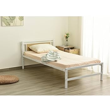 Amazon|CSSMCOMP(売店)【ホワイト】パイプベッドシングルベッド宮三 Amazon|CSSMCOMP(売店)【ホワイト】パイプベッドシングルベッド宮三