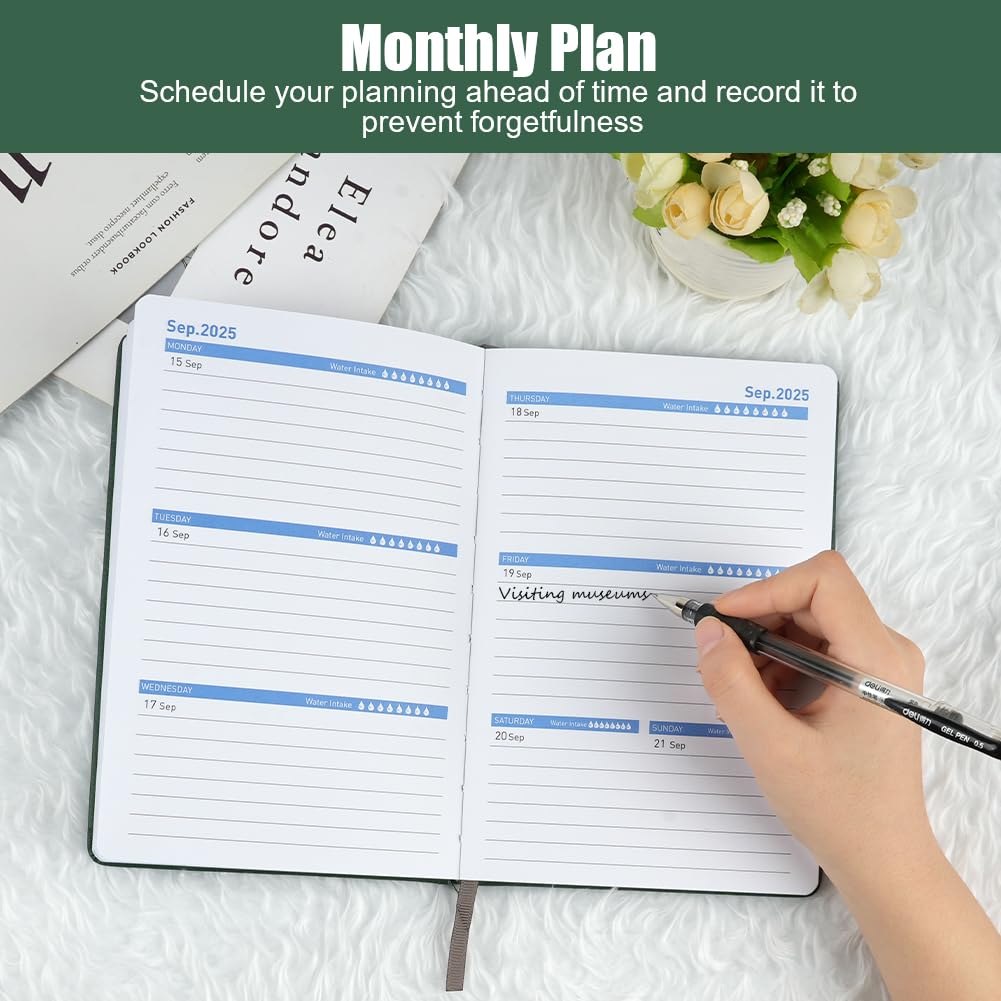 AUAUY A5 Weekly Planner Notebook, Hardback Leather To Do List Notebook - Image 4