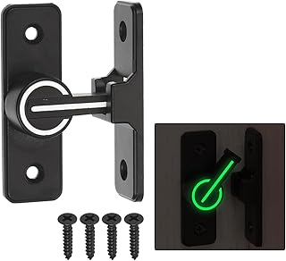 uxcell Barn Door Lock Latch, 90 Degree Sliding Barn Door Locks, Barn Door Locks Latch Hardware, Flip Door Locks for Barn, Gate, Garden, Cabinet, Window, Black Luminous
