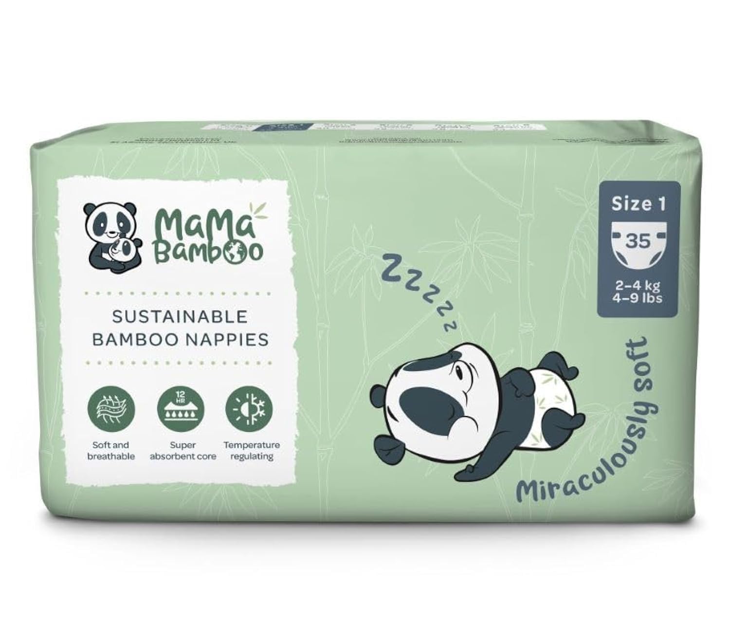 4Evermom & Baby Mama Bamboo Sustainable Bamboo Size 1 - 35 Nappies