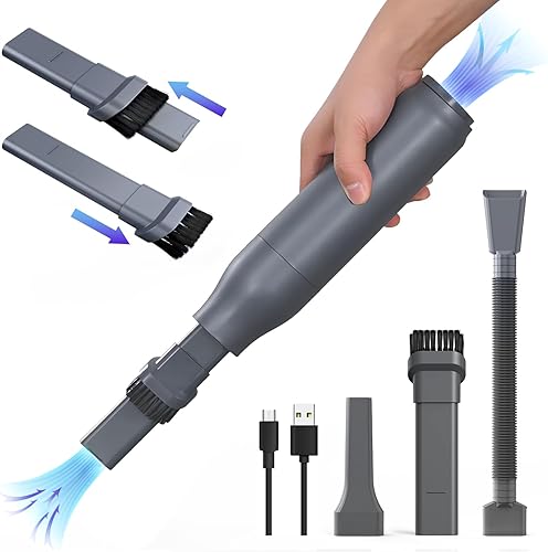 Aspirador de mano 2 en 1, mini aspiradora portátil con soplador de aire comprimido elimina las migas de polvo, soplador de polvo para