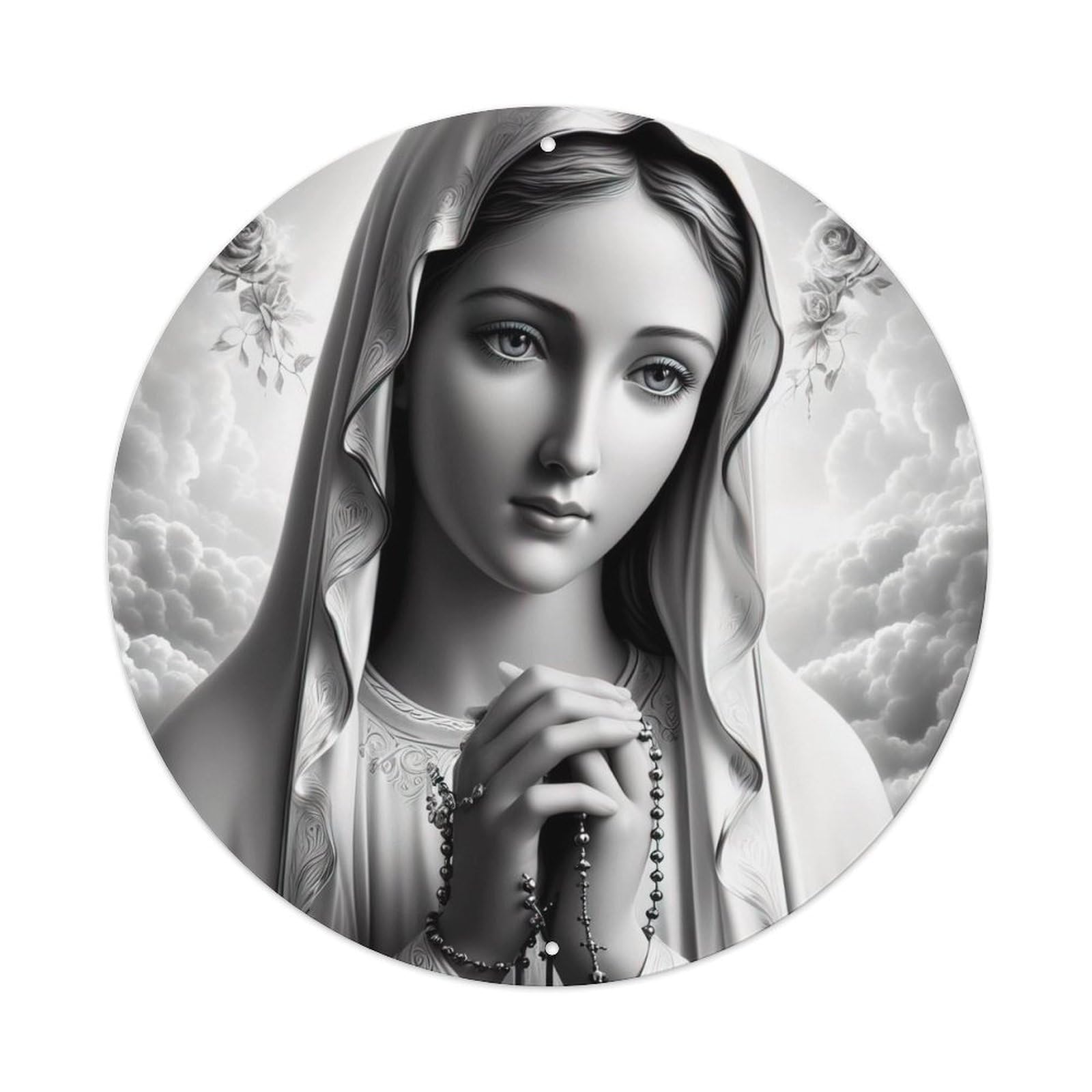 Religious The Virgin Mary in Prayer Metal Tin Sign