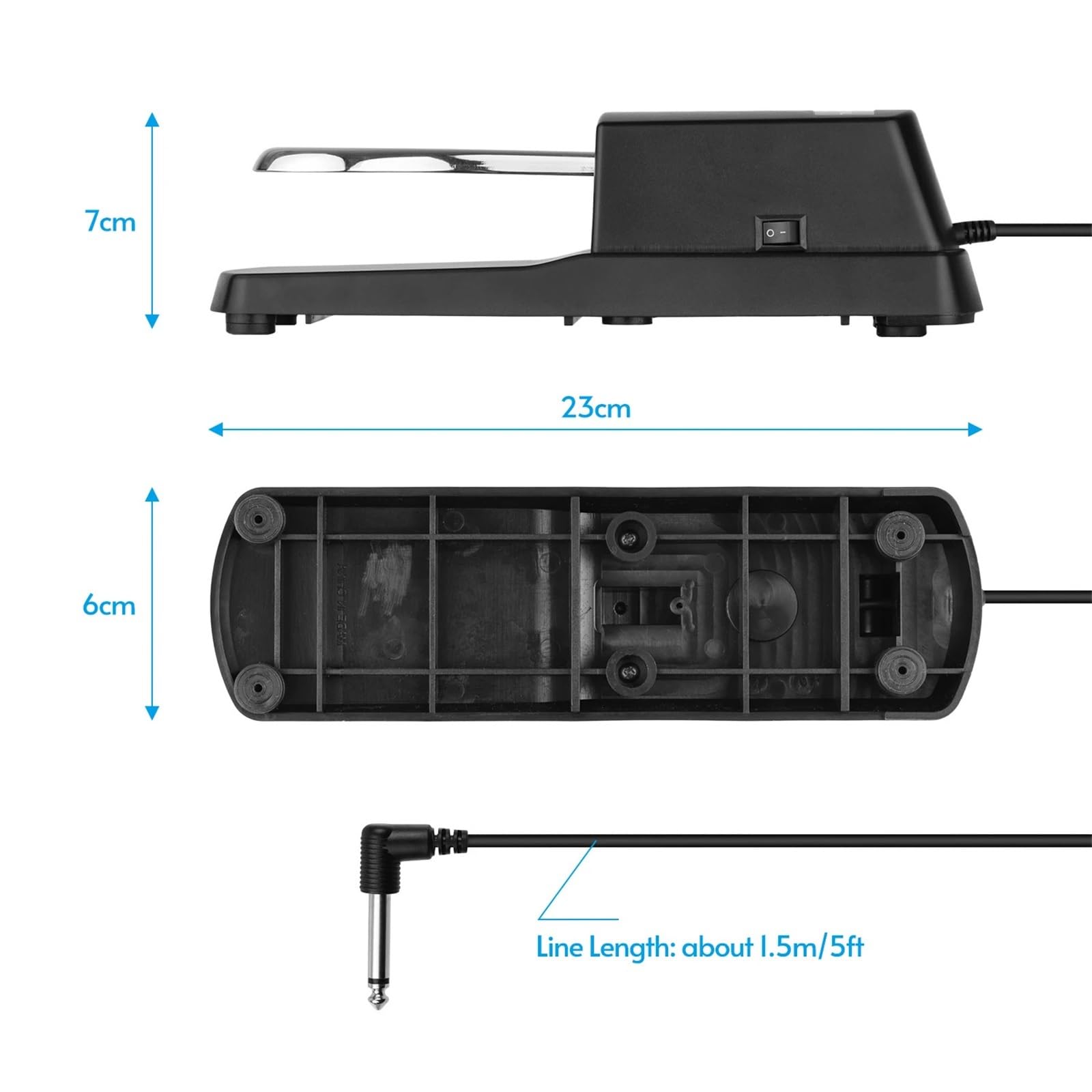 Pedal de sostenido Pedal de sostenido for piano apagador teclado | Enchufe de 6,35 mm compatible con órgano electrónico