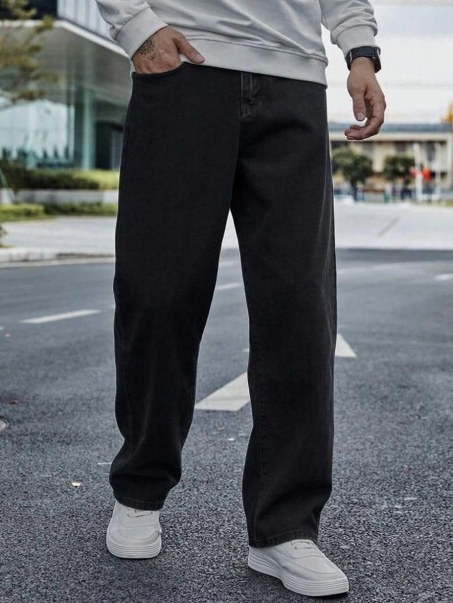 Straight Fit Mid Rise Black Men Denim Jeans-image-8