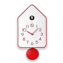 Guzzini – QQ-UP Orologio da Parete con Pendolo – Rosso, 18,8 x 9,8 x h37 cm – 16860555