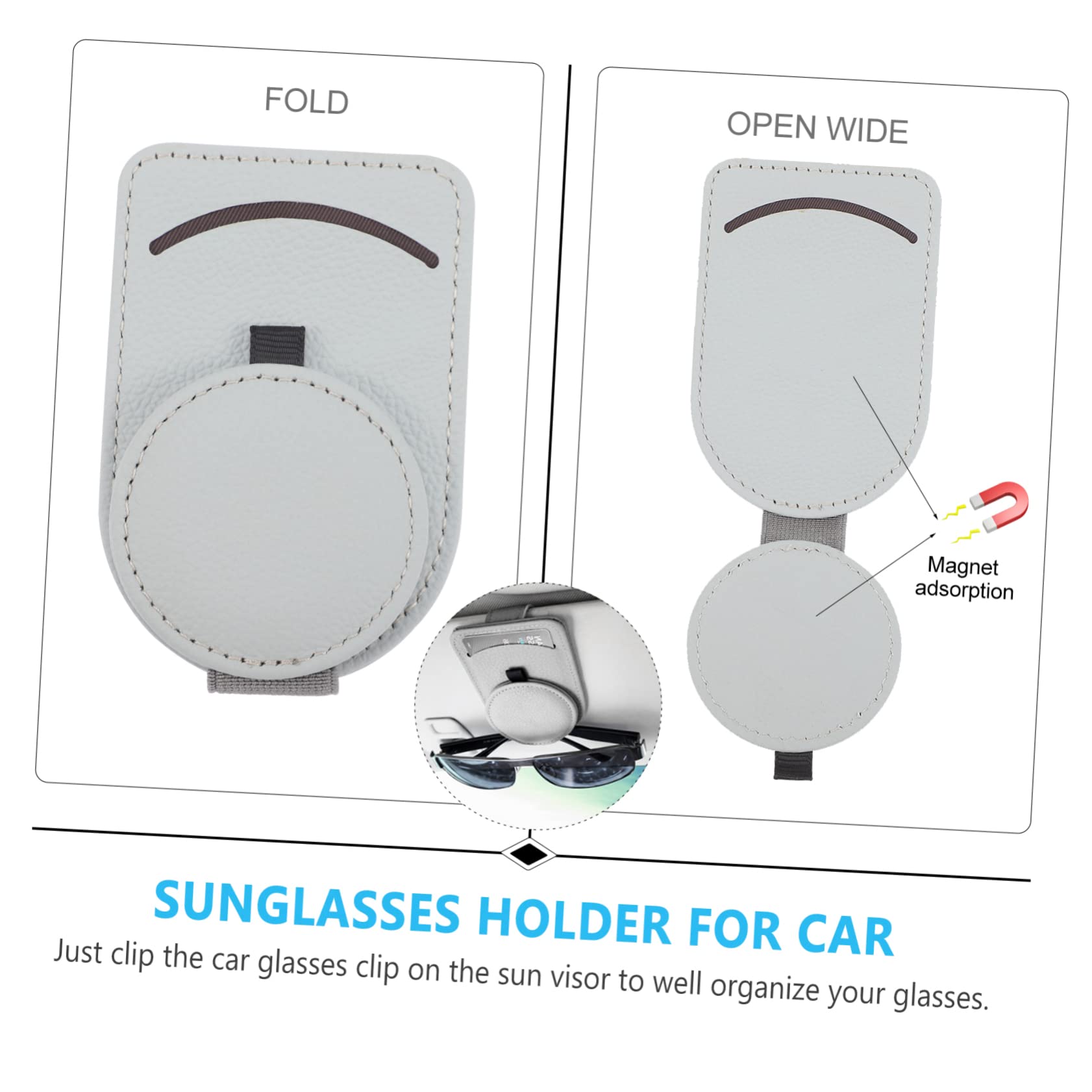 iplusmile 2pezzi Porta Occhiali Da Sole Per Auto Supporto Per Visiera Clip Per Occhiali e Carte Organizzatore Pratico e Multifunzionale Facile Da Installare