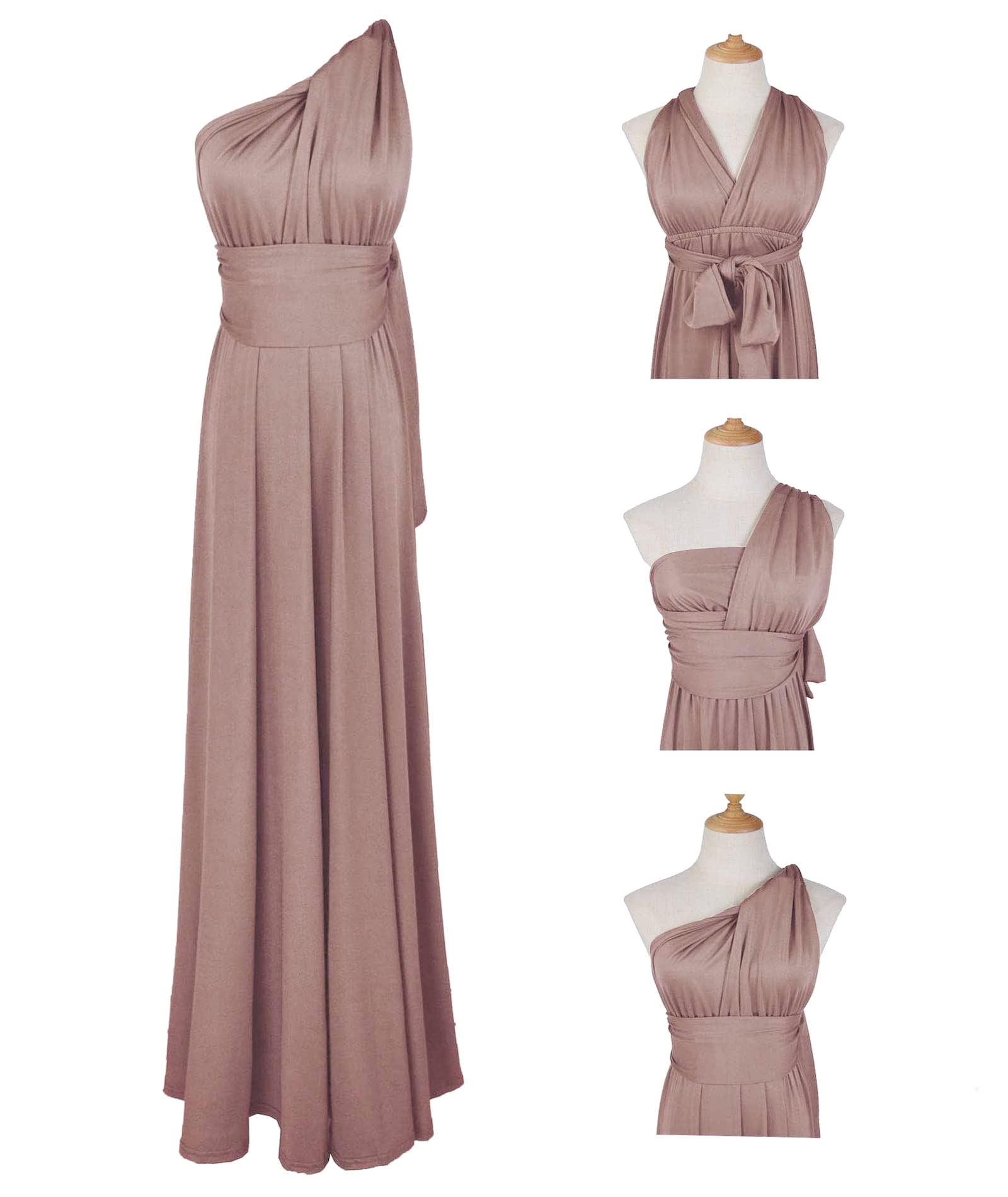 Hahaemma - Abito da donna, elegante, lungo fino a terra, da sera, con scollo a V, allacciatura sul collo, aperto sulla schiena, da damigella d'onore, per ballo di fine anno, estivo, da spiaggia