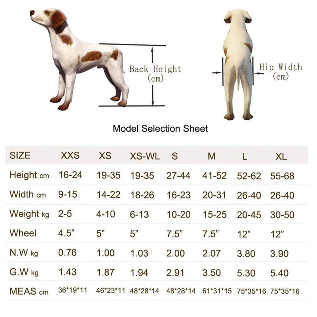 Sedia a Rotelle per Cani Cura dell'Anca e delle Articolazioni Riabilitazione per Animali Domestici Auto da Addestramento per Disabili Sedia a Rotelle per Animali Domestici Riparazione degli