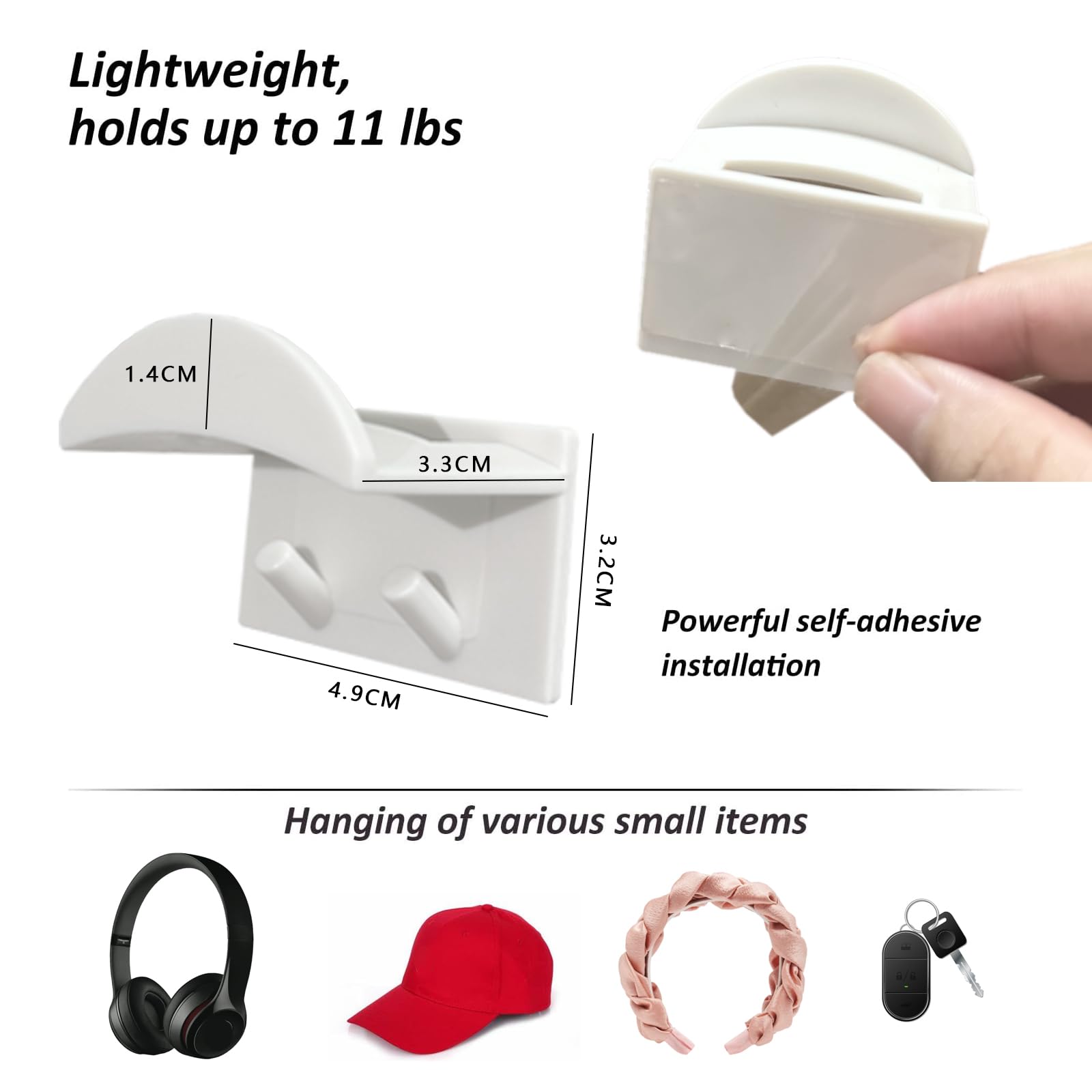 16 unidades de organizador autoadhesivo para sombrero, soporte de pared, soporte para sombrero, gancho para gorras, ganchos para montaje en pared, soporte para sombrero, soporte para gorras de béisbol