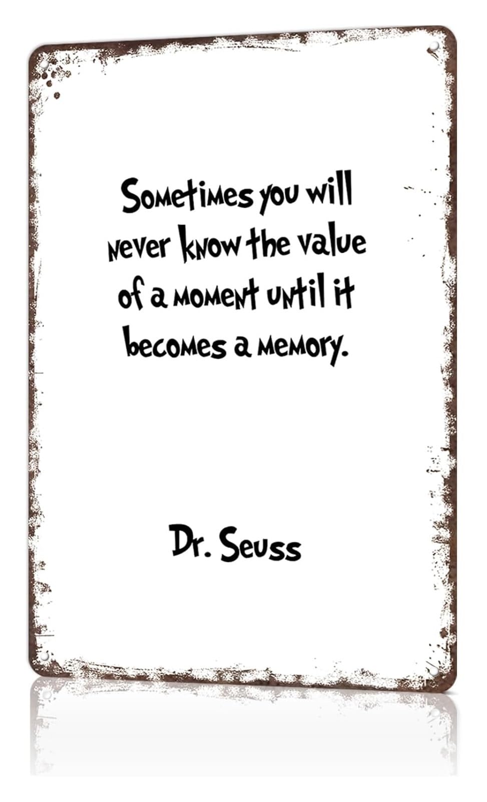 MQXFCZUX Novelty Metal Plaque Famous Literary Quote For Book Lover Gift Study Hallway Decoration 8 X 12 inch