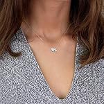 Heart Initial Necklace for Women Stainless Steel Tiny Heart Letter Necklace Personalized Name Necklace - Image 4