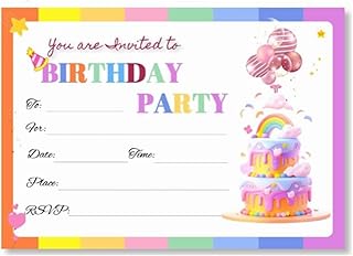 30 Pack Birthday Party Invitation Cards, Perfect for Kids, Adults, and All Celebrations,4.72 x 6.69 Inches (Hearts)