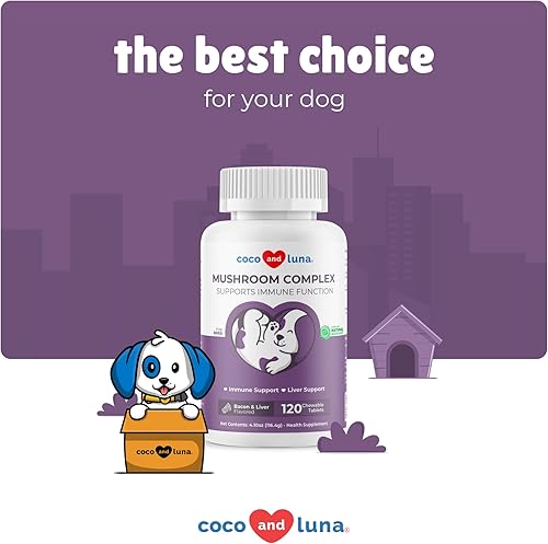 Miniatura 7 de Complejo de hongos para perros - 120 tabletas masticables - Hongo cola de pavo - Soporte inmunológico, articular, digestivo y hepático con cardo