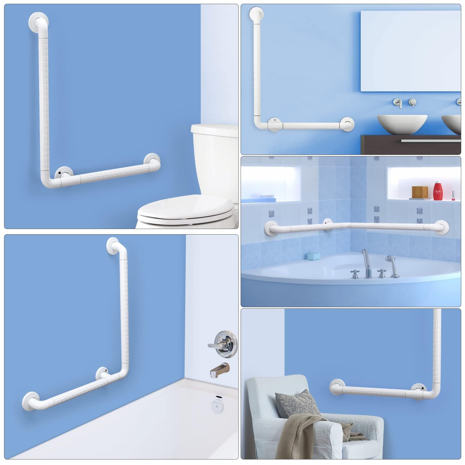 Maniglione da Bagno, Maniglione Bagno Disabili Maniglia Doccia, Maniglione Bagno Antiscivolo maniglia doccia anziani acciaio inox 60 X 40 cm Maniglia di Sicurezza per Vasca da WC, Stairway