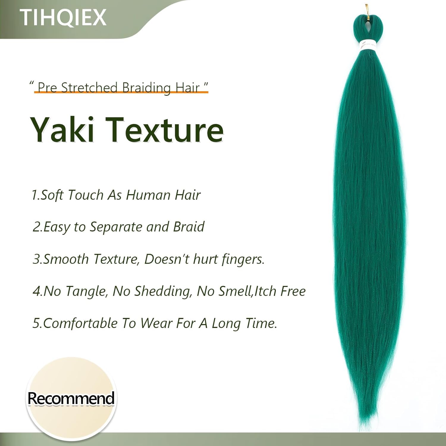 Green Braiding Hair Pre Stretched 24 Inch 3 Packs Pre Stretched Braiding Hair Professional Synthetic Hair For Braiding Crochet Twist Braids Soft Yaki Texture(24",Green-3P) - Image 2