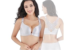 Handmade Butterfly Embroidery Front Closure Wireless Bra
