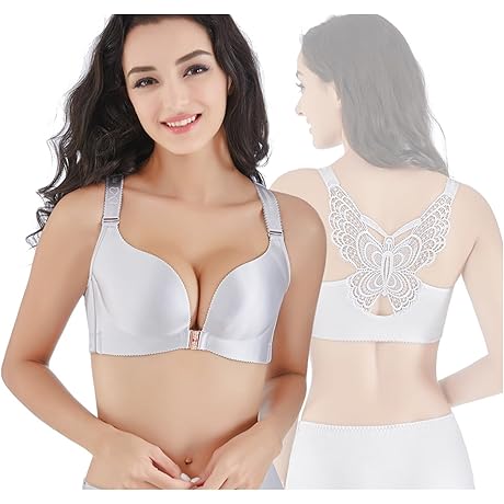 Handmade Butterfly Embroidery Front Closure Wireless Bra