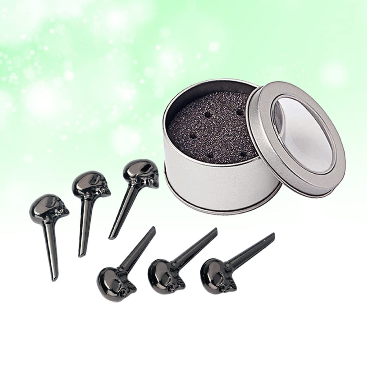 Yardwe Skull Guitar End Pins Zinc Alloy Skull Bridge Pins Set for Acoustic Guitar Mandolin Pack of 6