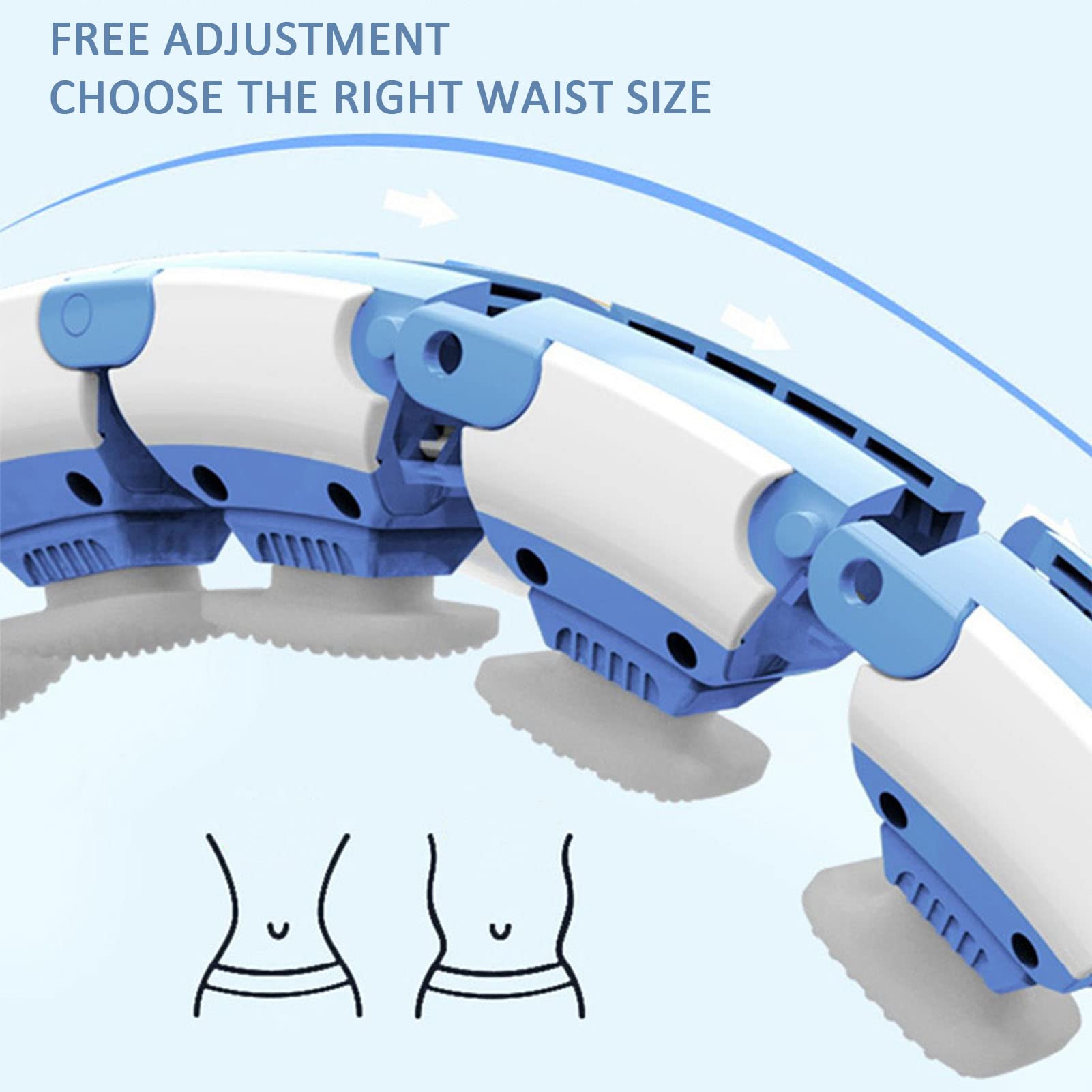 Peso Hula Hoop Fitness, Non Goccia Yoga Hula Hoop, Misura Regolabile per Adulti E Bambini Peso Attrezzature Sportive, Esercizio per Gambe, Vita E Fianchi, 24 Nodi