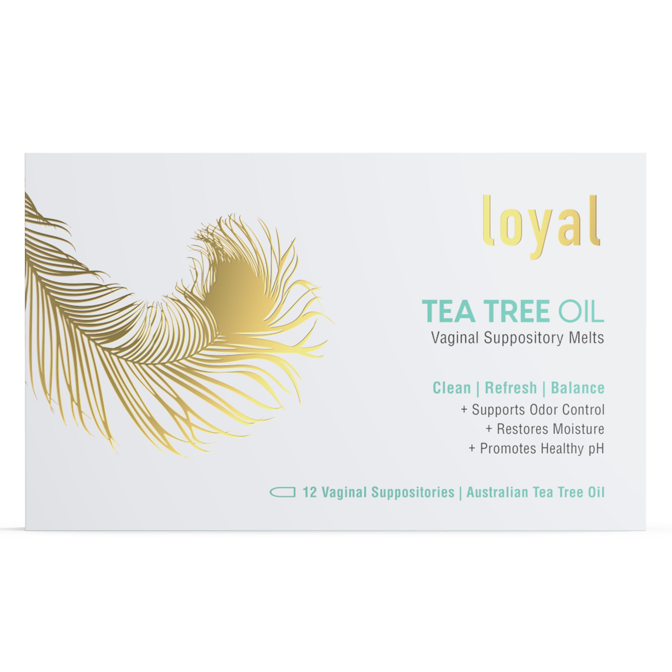 Loyal Tea Tree Oil - Suppository Melts - Supports Odor Control - Soothes Discomfort - Promotes Healthy Intimate Balance - Hydrates Flora (12 Count)