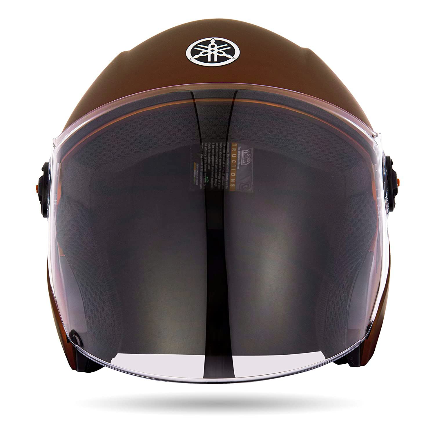 Yamaha Yr6 Polycarbonate Half Face Helmet Size Xl Brown
