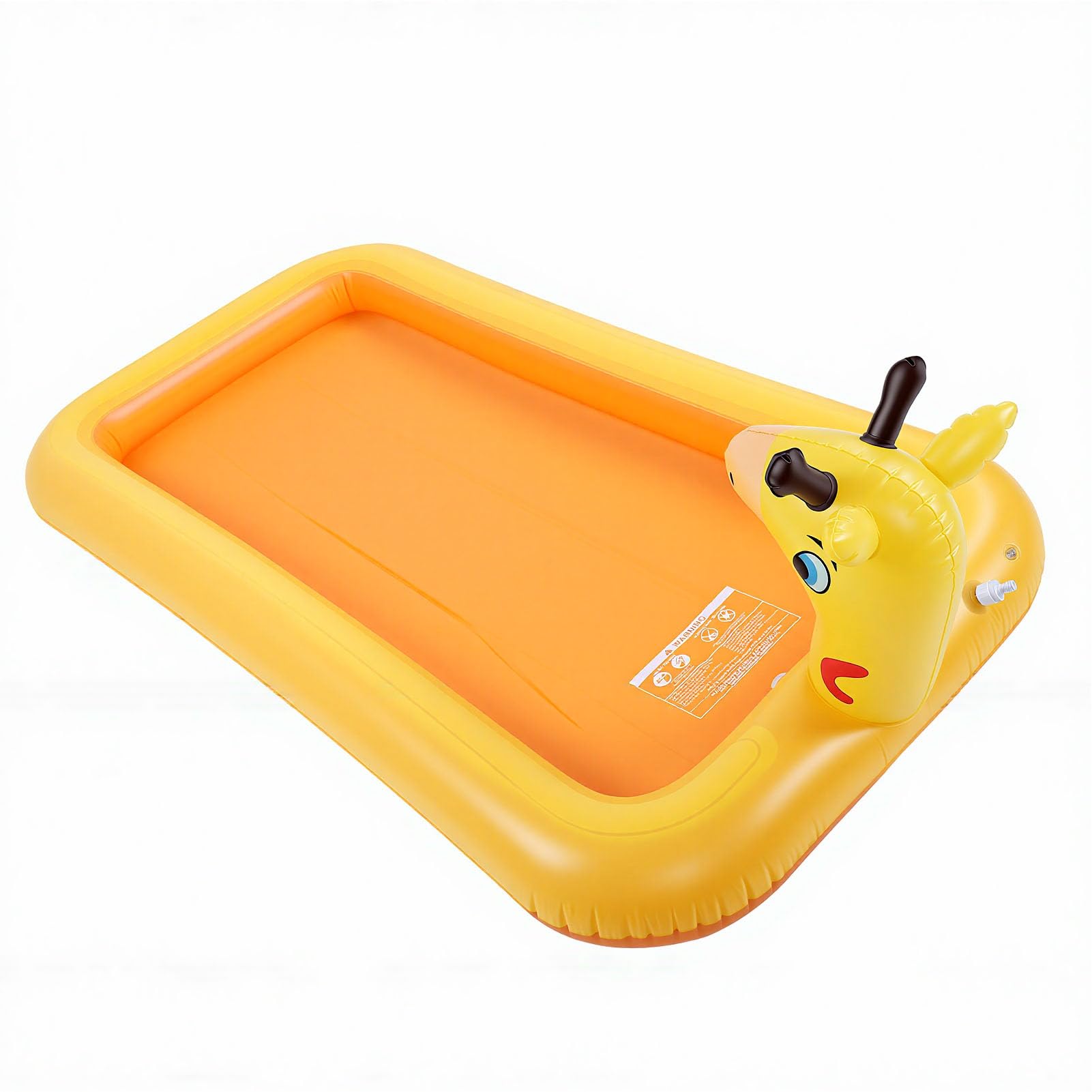 Tosuny Piscina Gonfiabile per Bambini in PVC Giallo con Irrigatore Incorporato per un Divertimento Sicuro Nei Giardini All'aperto (200x110x19 cm/78,7x43,3x7,5 pollici)
