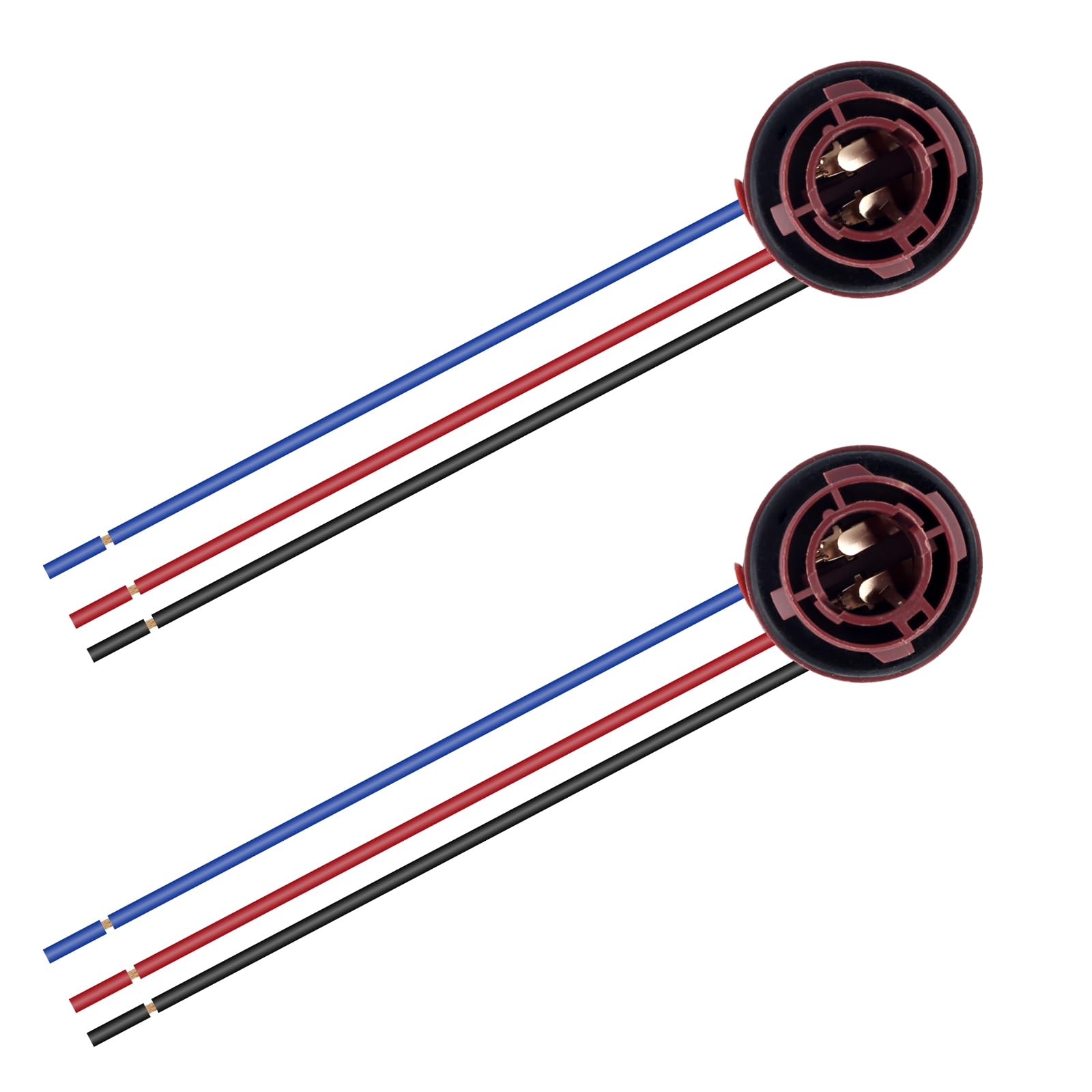 2PCS 1157 Bulb Socket 2357 Brake Turn Signal Light Socket Holder, LED Bulb Wiring Harness Base Connector for 2057 7528 BAY15D, Fits Cars Trucks SUVs