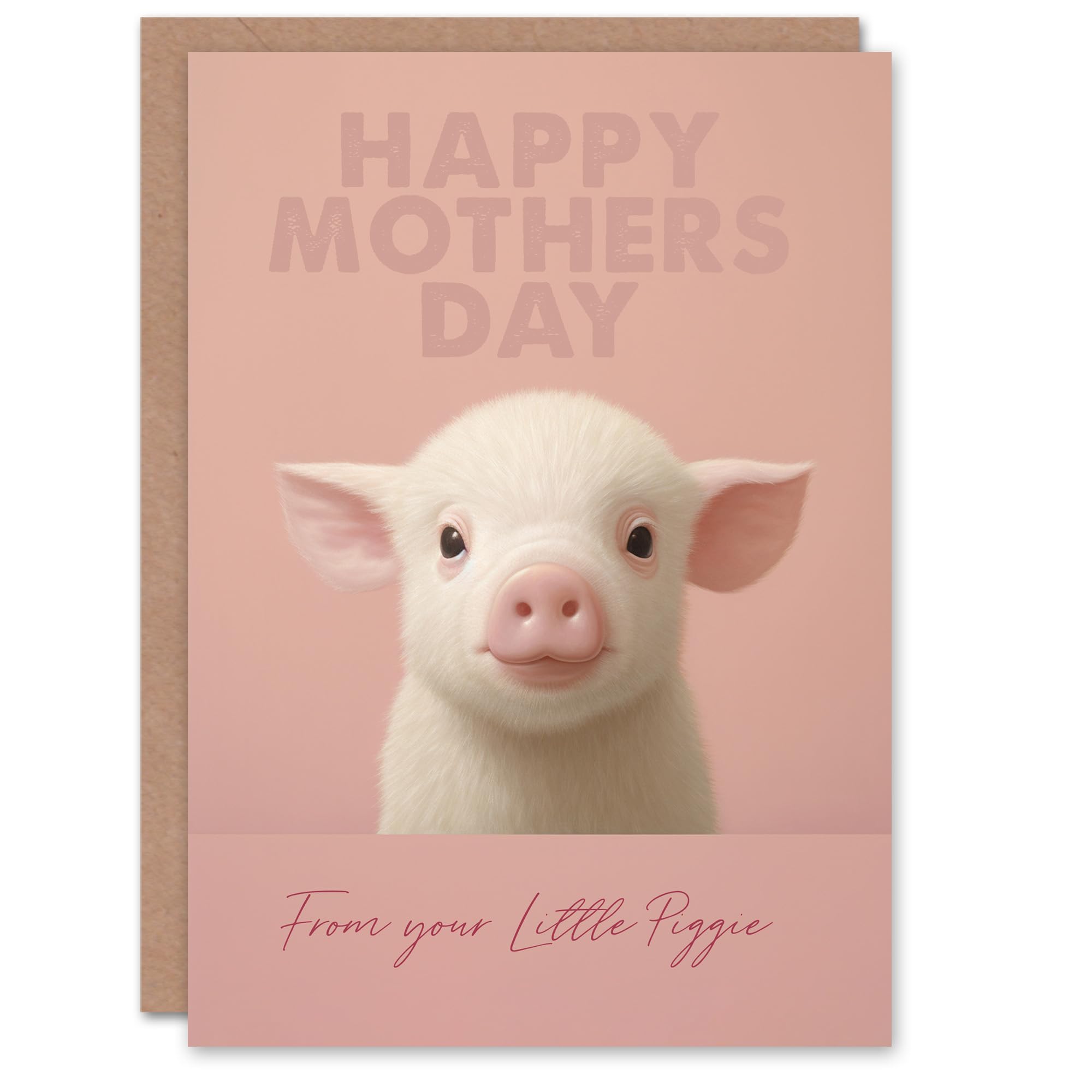 Artery8 Mother's Day Greeting Card Happy Smiling Piglet From Your Little Piggie For Mum