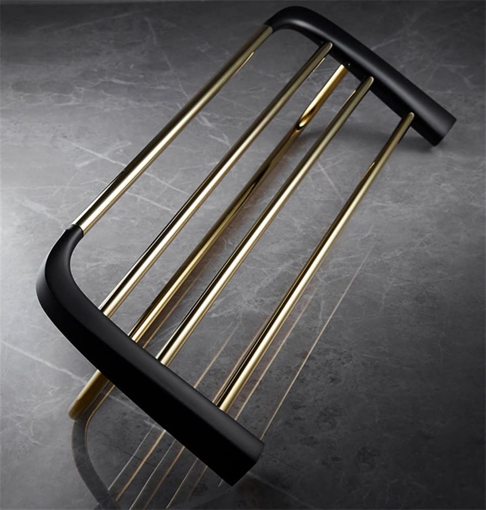 Bathroom Bathroom Towel Rack Wall Mounted Towel Holder, Solid Brass Accessories, Towel Holder, Towel Shelf, Towel Rack, Bath Hardware Black Gold