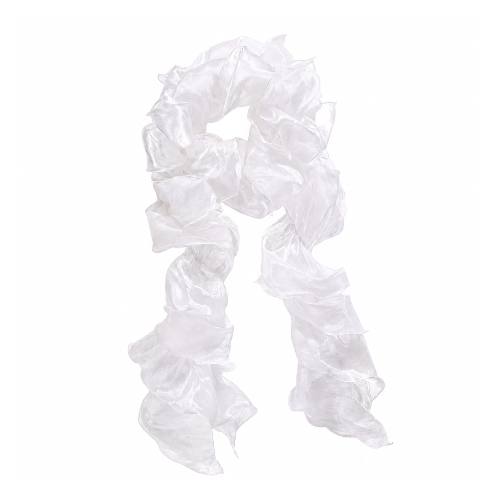 Mikovivi Organza Boa, 1920s Tulle Boa Scarf Wrap for Women (White)