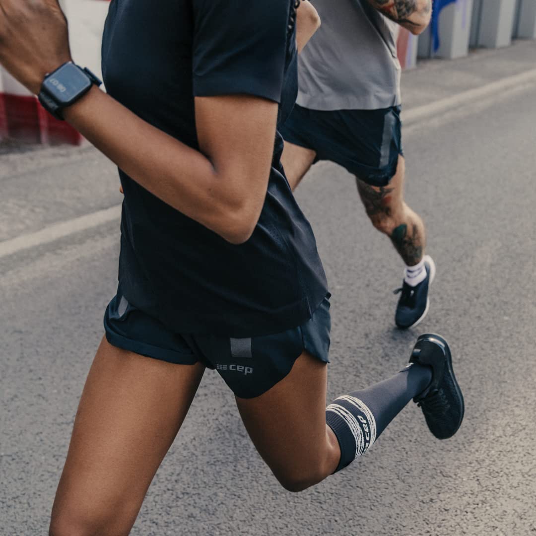 CEP Animal Compession KNEE - Calze al ginocchio da uomo, a compressione in nero con motivo tigre bianche