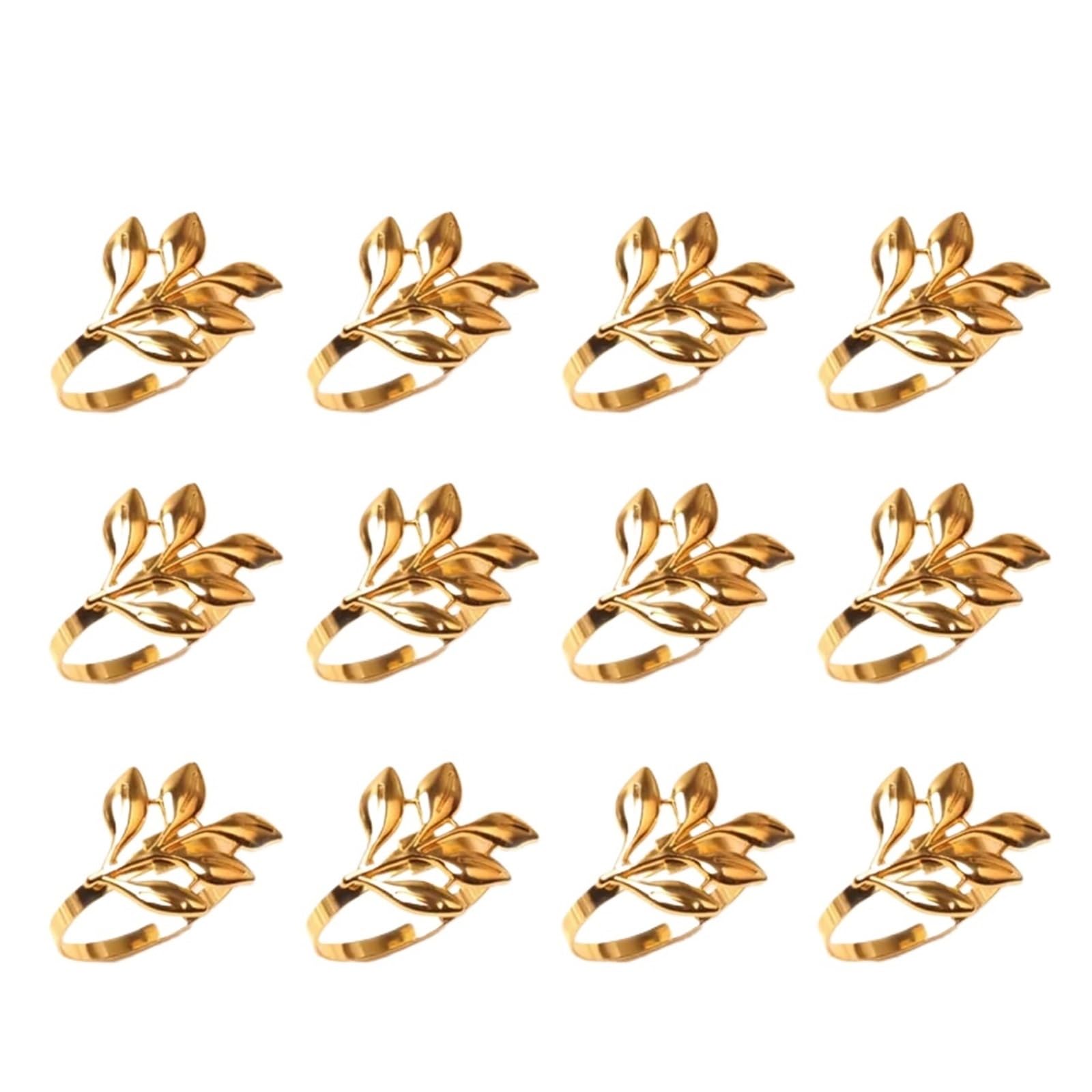 napkin rings Leaf Napkin Rings Buckle Holder for Christmas Thanksgiving Wedding Dinnig Table Decoration(Gold 12pcs)