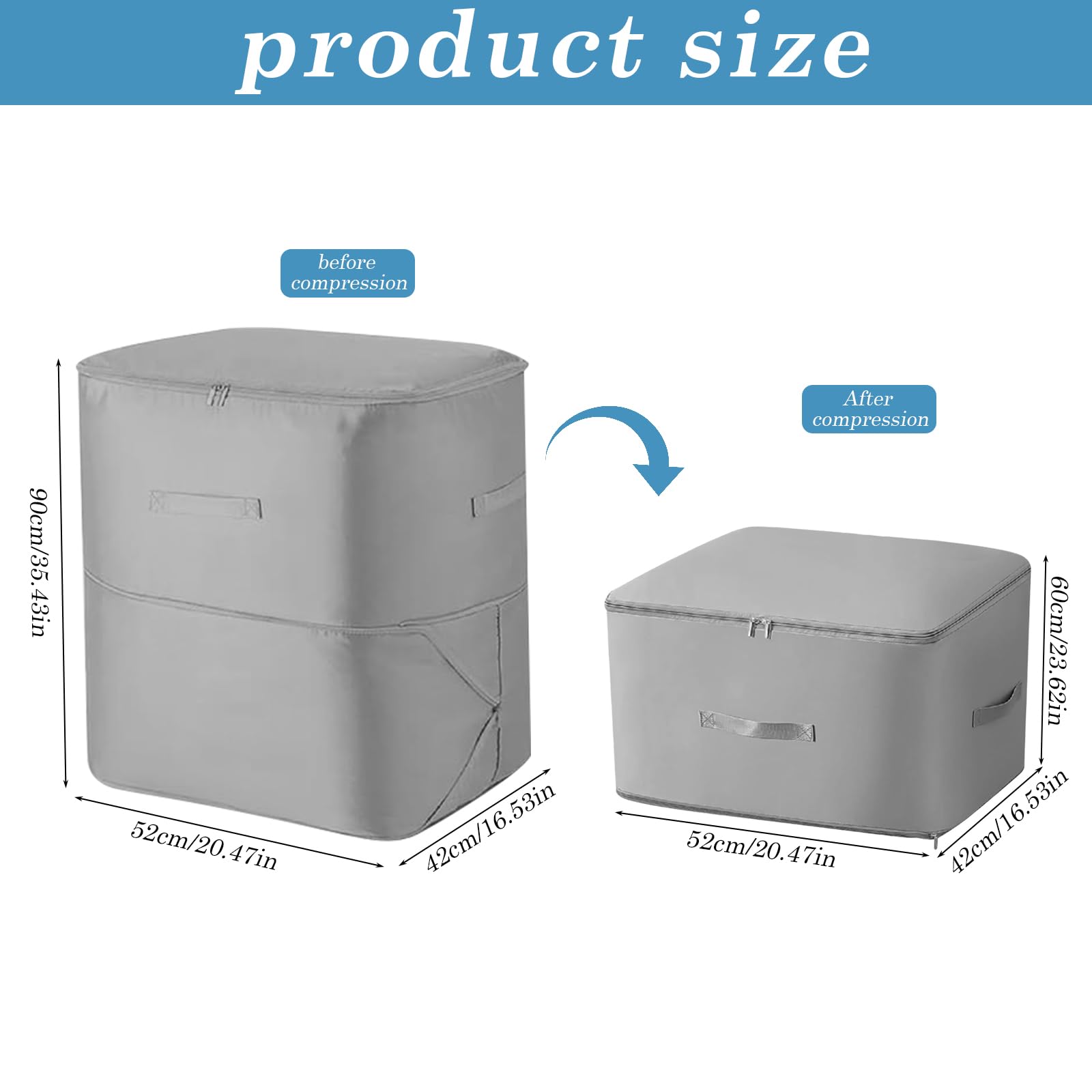Organizer Ultra Space Per Coperte E Vestiti - Sacchi A Compressione 52x42x30 Cm - Impermeabili - 4