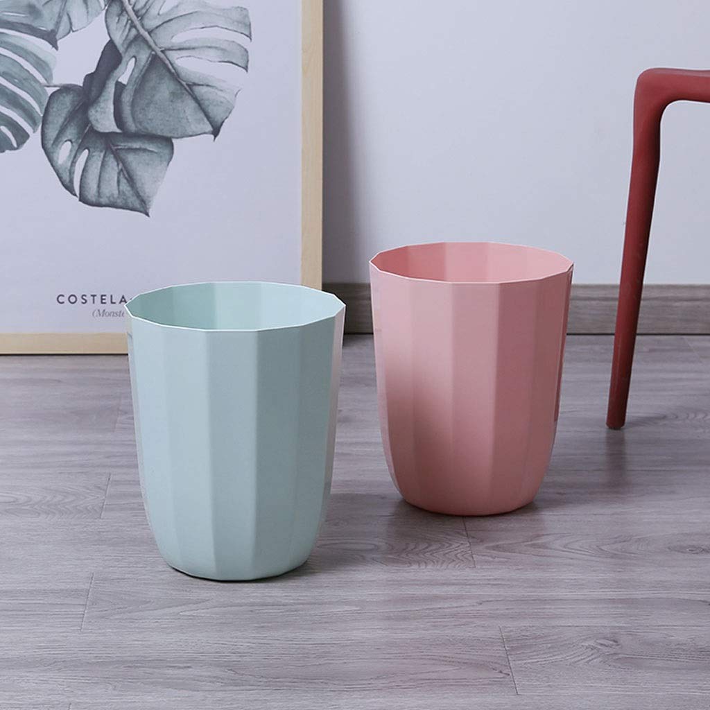 Abfalleimer Nordic Kunststoff Mülleimer Hause Wohnzimmer Schlafzimmer Papierkorb Badezimmer Küche Klassifizierung Haushalts Mülleimer Schwarz 10L Mülleimer (Color : Blauw)