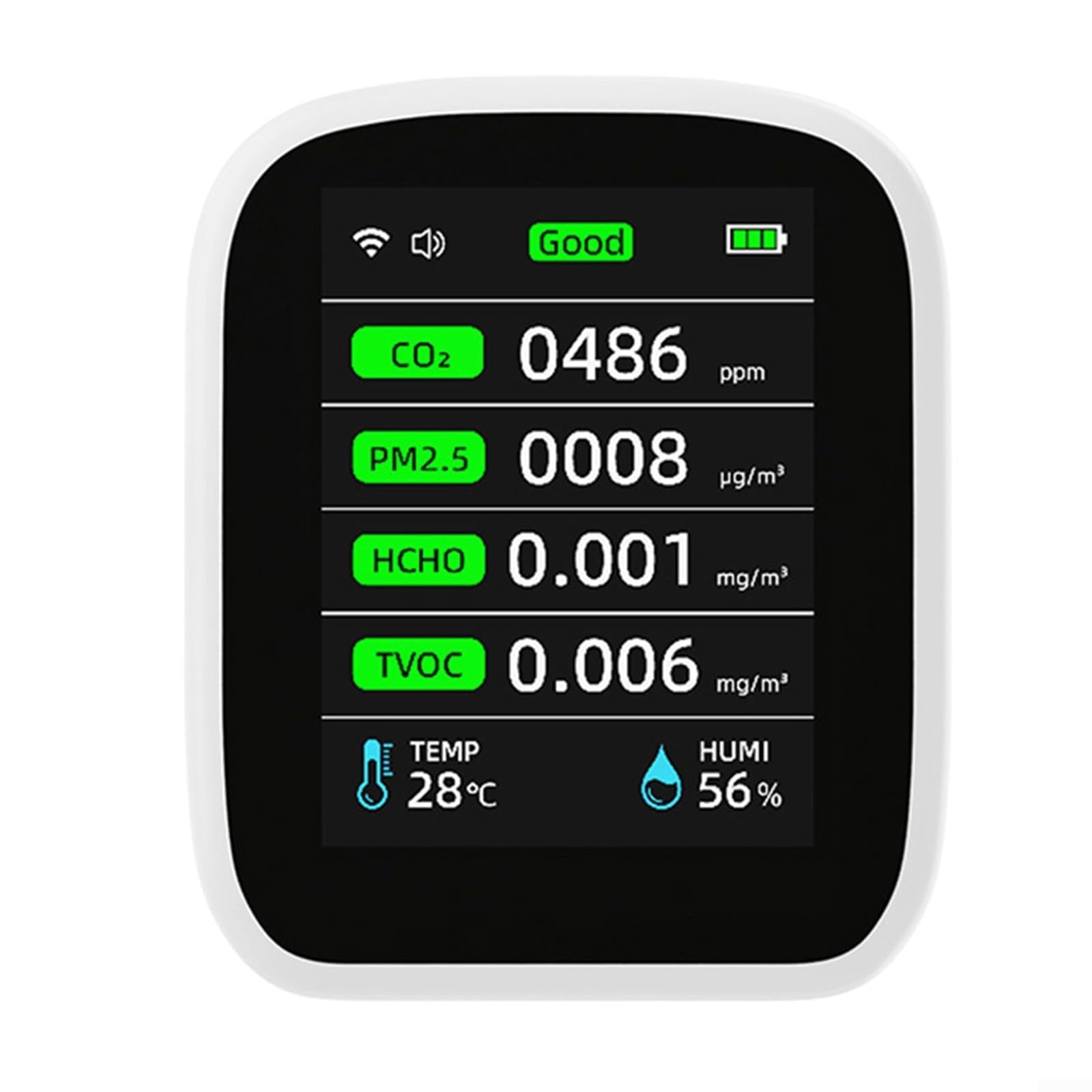 Misuratore di qualità dell'aria interna, per Tuya Smart WiFi Air Quality Monitor, Compatibile con per Tuya App, Contatore d'aria interno WiFi, Rilevatore sensore NDIR PM2 5, PM10