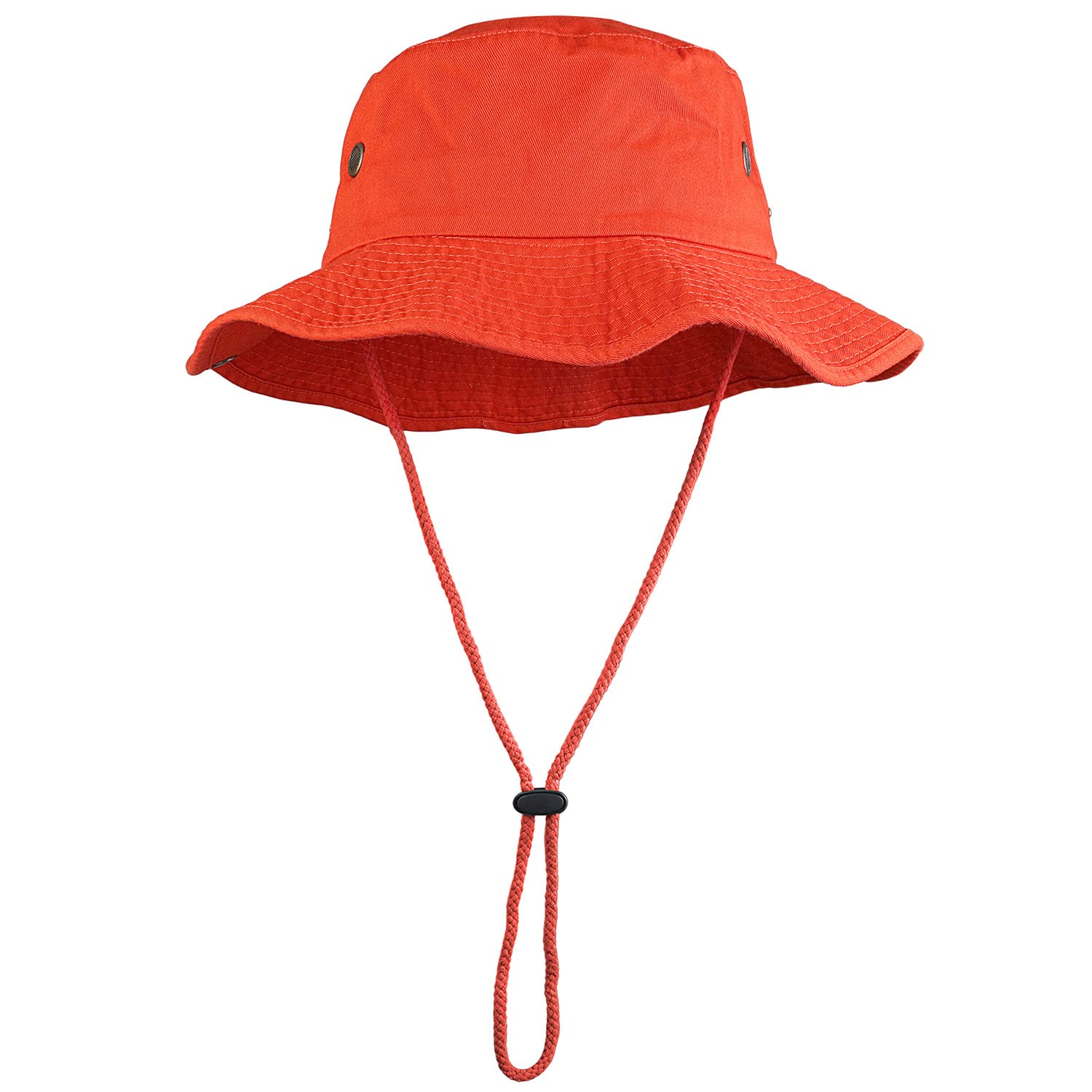 Sombrero de ala ancha para senderismo, pesca, safari, boonie, 100% algodón, protección solar UV para hombres y mujeres, actividades al aire libre, Naranja, Large/X-Large