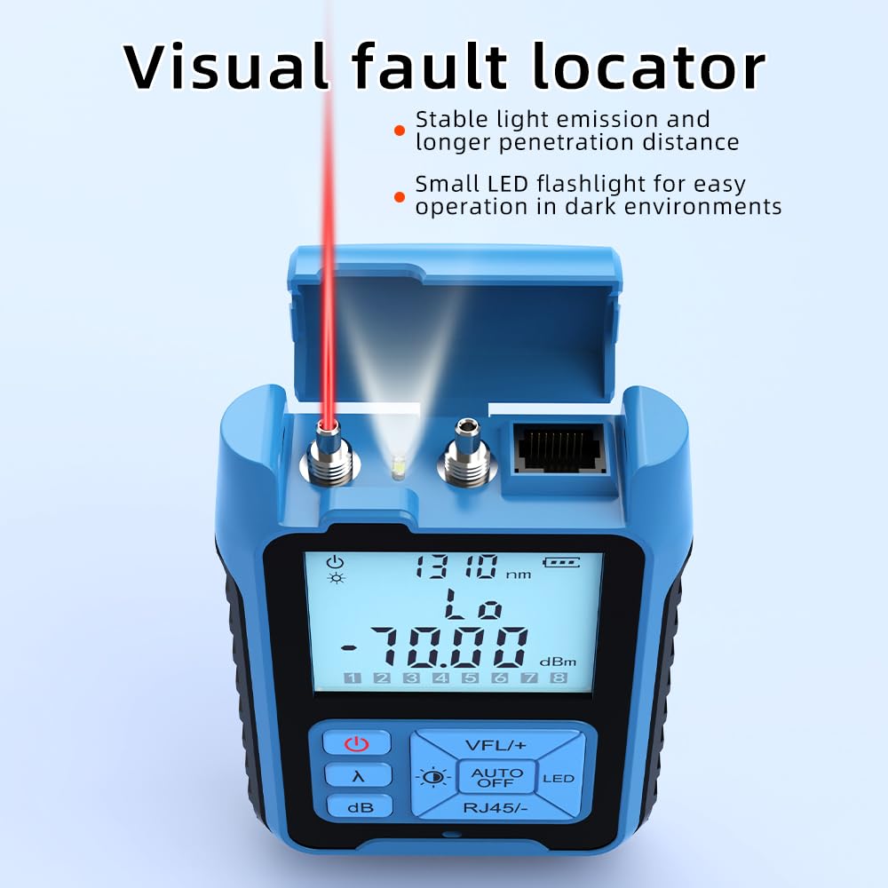 Mini medidor de potencia óptica carga 4 en 1, localizador Visual fallos, prueba Cable red, probador fibra(50MW NETWORK TEST)