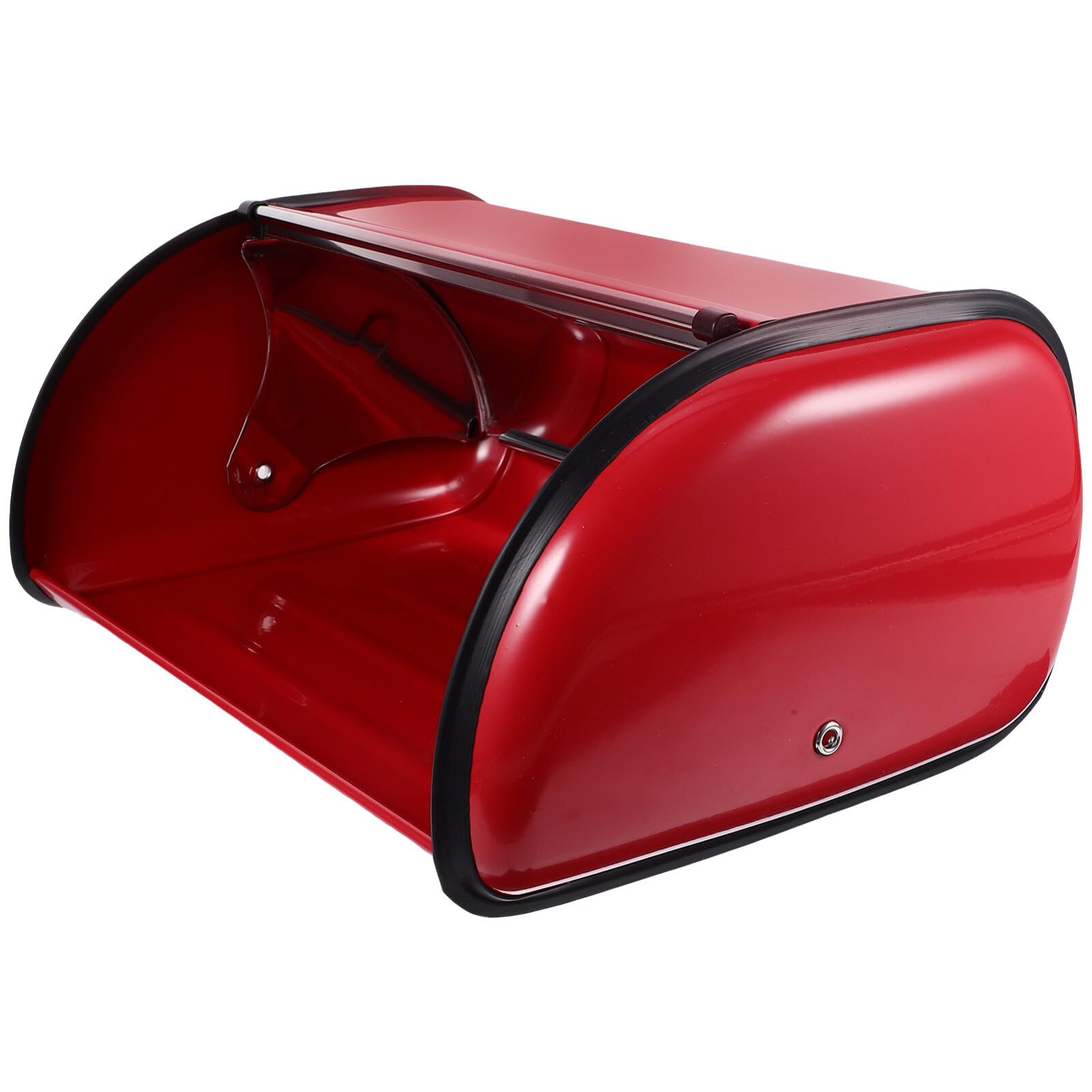 Alipis Stainless Steel Bread Box Roll Top Metal Bread Bin Bread Storage Bread Holder Bread Container Keeper Organizer for Kitchen Counter Red