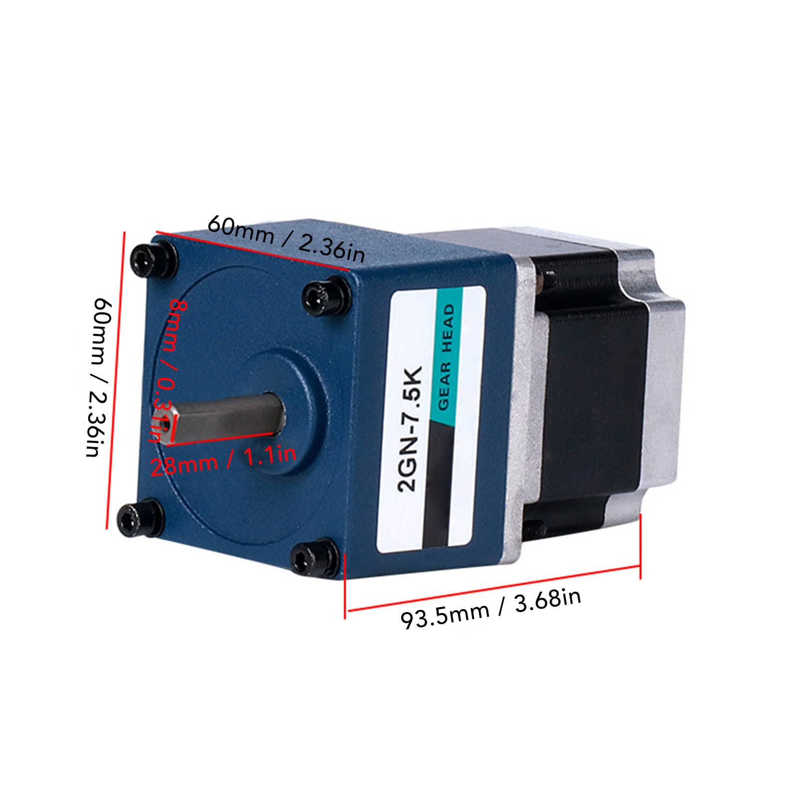 Motor de engranaje paso a paso, 2 fases, 4 cables, 3,3 V CC, 3 A