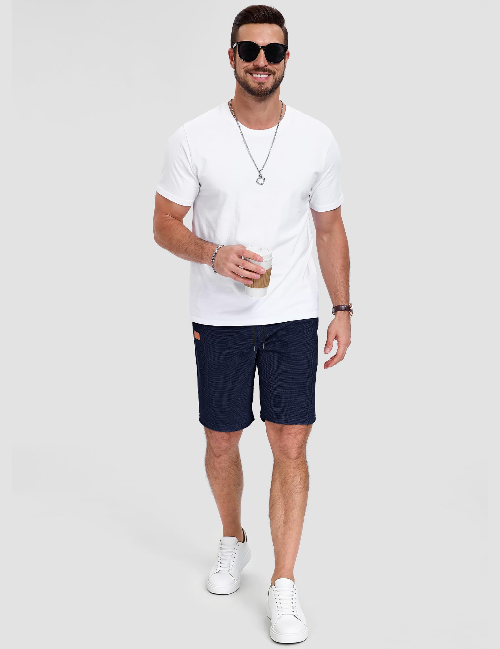 TARAINYA Pantaloncini Quadri Uomo Cotone Coulisse Estivi Causal Pantaloni Corti Uomo con Tasche
