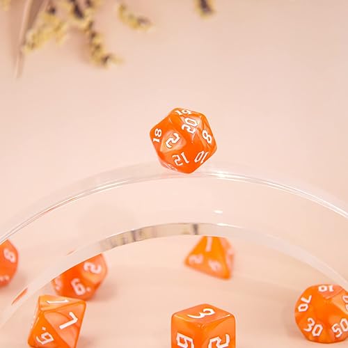 Vista 6 de DND - Juego de dados poliédricos RPG para Calabozos y Dragones (D&D) Pathfinder (naranja)