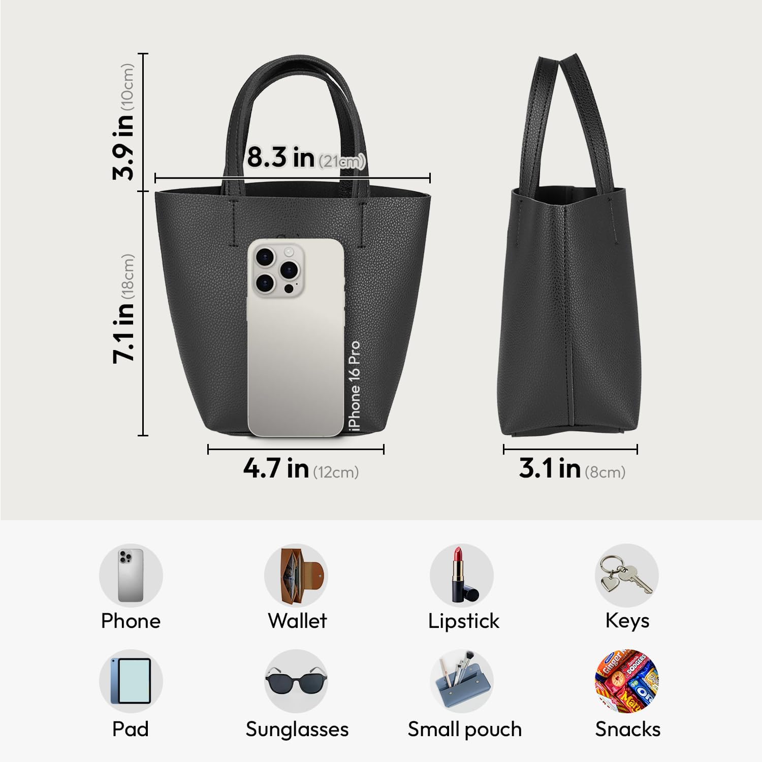 Stylish Leather Tote Bag for Women - Perfect Small Tote Bag for Work, Cute Tote Purse, and Versatile Womens Shoulder Bag - Image 4