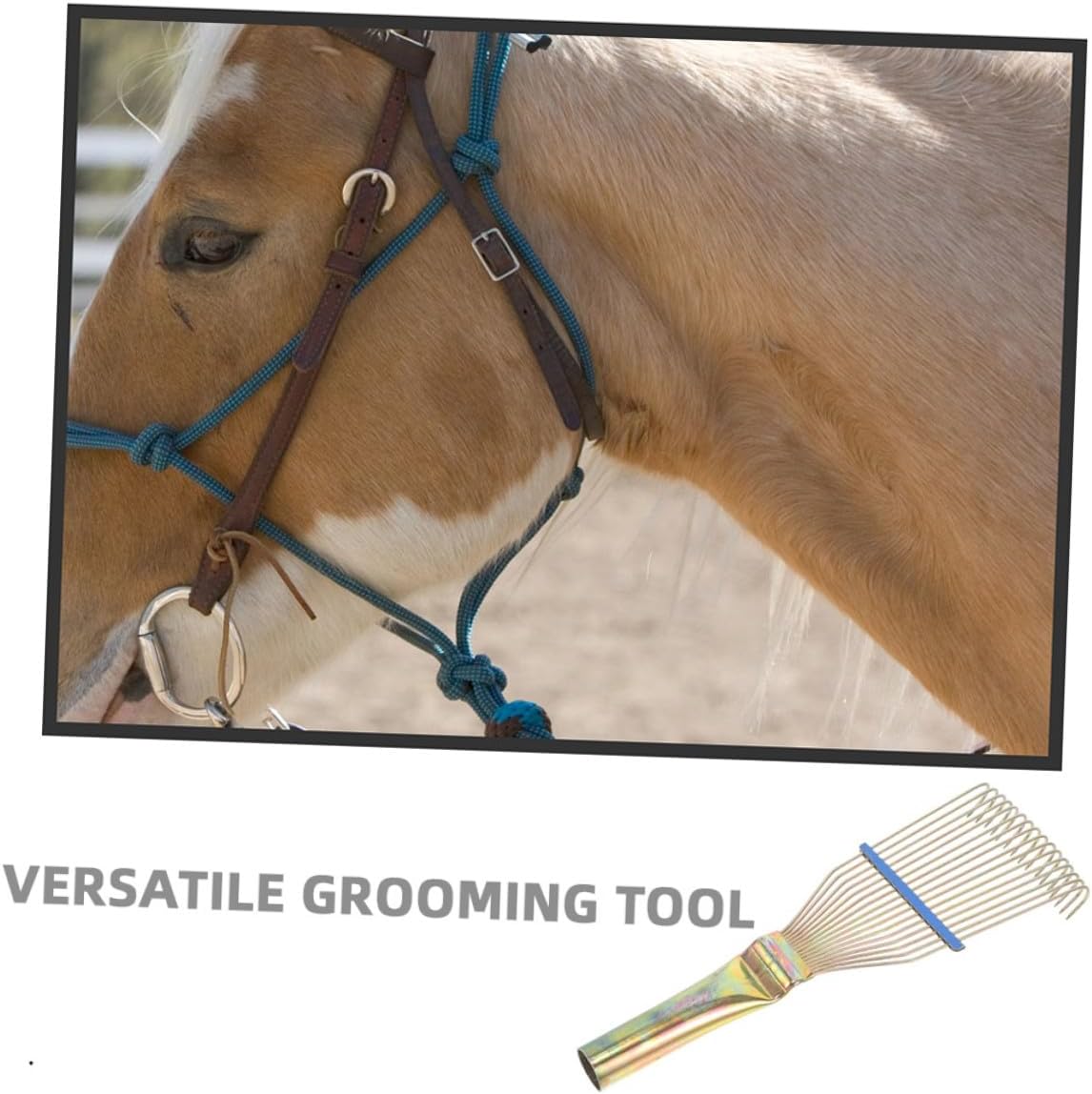 2pcs Wool Rake for Livestock and Horse Shedding Grooming Brush, 23cm Small Yellow Sheepskin Wool Cleaning Tool with Metal Comb for Cattle Coat Care and Scratching