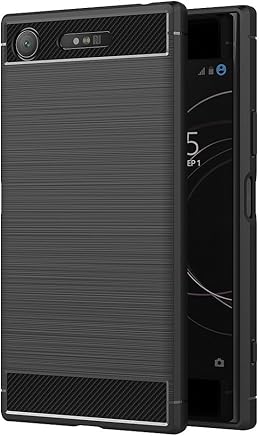 Funda Sony Xperia XZ1, AICEK Negro Silicona Fundas para Sony Xperia XZ1 Carcasa Sony XZ1 Fibra de Carbono Funda Case (5,2 Pulgadas)