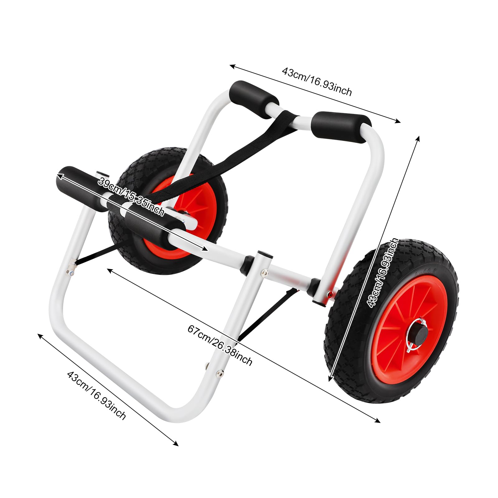 Klappbar Sup Trolley Surfwagen Surfboard Transportwagen Kanuwagen Faltbarer Bootstransporter für Sand und Kies, solide Räder, robust und einfach zu montieren