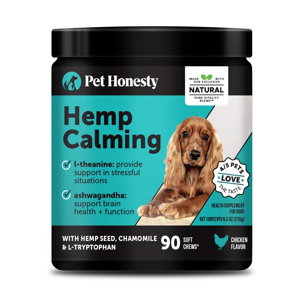 Locker.Ink | 22 Organic Pet Calming Treats to Soothe Your Furry Friend This Winter Pet Honesty Hemp Calming Chews (90)
