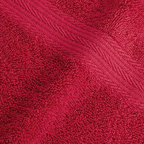 Image of Amazon Brand - Solimo 100% Cotton 3 Piece Towel Set, 500 GSM (Spanish Red)