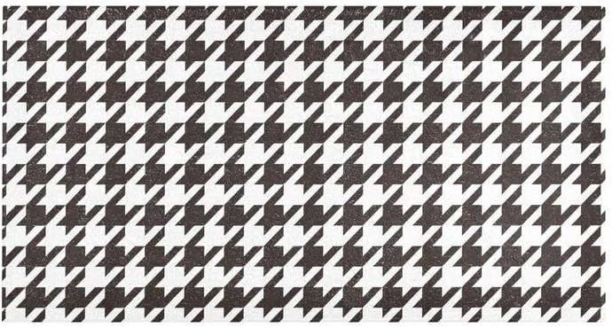 ODAWA Alfombra antideslizante de pata de gallo en blanco y negro, lavable a máquina, alfombra de entrada para baño, cocina, dormitorio, decoración