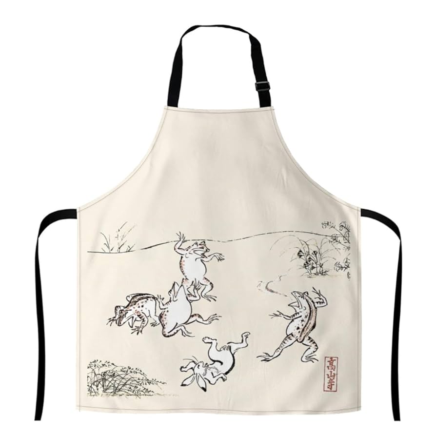 【新品未使用】 鳥獣戯画エプロン Amazon｜鳥獣戯画 エプロン メンズ 女性用 ワークエプロン